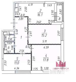 4-к квартира, вторичка, 156м2, 28/28 этаж