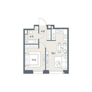 1-к квартира, вторичка, 40м2, 5/6 этаж