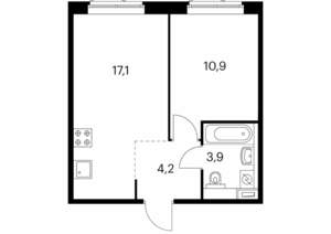 1-к квартира, вторичка, 36м2, 9/9 этаж