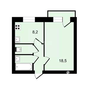 1-к квартира, вторичка, 37м2, 3/4 этаж