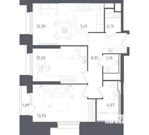 2-к квартира, вторичка, 62м2, 4/28 этаж