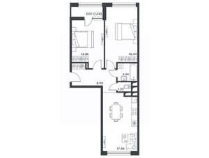 2-к квартира, вторичка, 62м2, 2/15 этаж