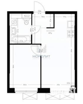 1-к квартира, вторичка, 32м2, 9/9 этаж