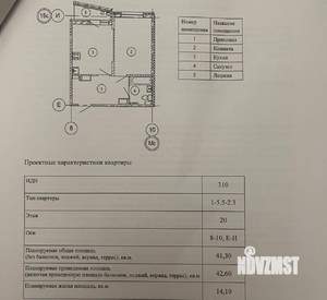 1-к квартира, вторичка, 42м2, 20/24 этаж