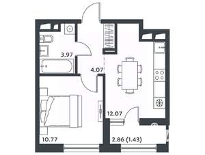 1-к квартира, вторичка, 32м2, 15/15 этаж