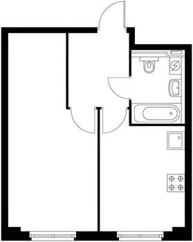 1-к квартира, вторичка, 38м2, 33/34 этаж