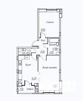 2-к квартира, вторичка, 65м2, 3/3 этаж