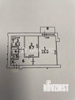 2-к квартира, вторичка, 45м2, 4/9 этаж