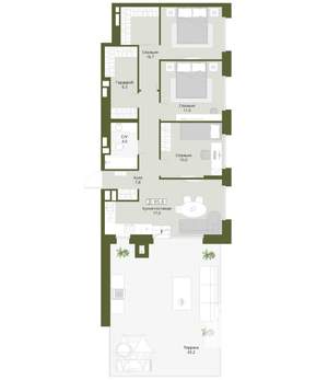 3-к квартира, вторичка, 86м2, 4/8 этаж