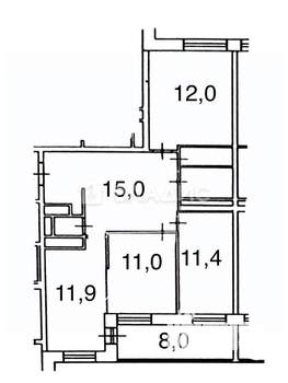 3-к квартира, вторичка, 77м2, 15/25 этаж
