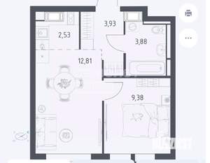 1-к квартира, вторичка, 35м2, 12/25 этаж