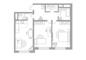 3-к квартира, строящийся дом, 54м2, 7/14 этаж