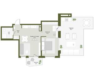 1-к квартира, вторичка, 60м2, 7/8 этаж