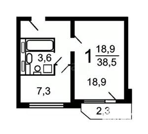 1-к квартира, вторичка, 40м2, 25/25 этаж