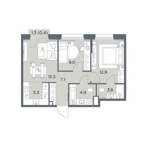 3-к квартира, вторичка, 57м2, 3/6 этаж