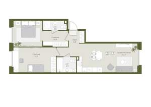 2-к квартира, вторичка, 67м2, 1/8 этаж