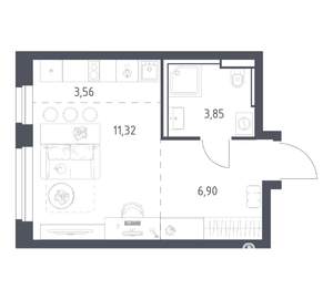 Студия квартира, вторичка, 26м2, 2/24 этаж