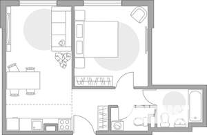 2-к квартира, строящийся дом, 41м2, 1/6 этаж