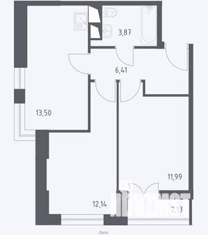 2-к квартира, вторичка, 50м2, 28/28 этаж