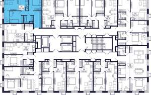2-к квартира, строящийся дом, 56м2, 28/28 этаж