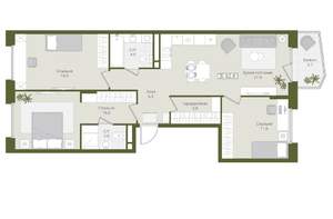 3-к квартира, вторичка, 83м2, 4/8 этаж