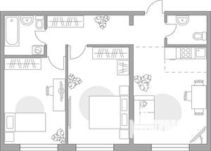 3-к квартира, строящийся дом, 55м2, 9/14 этаж