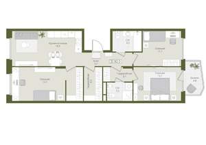 3-к квартира, вторичка, 81м2, 2/8 этаж