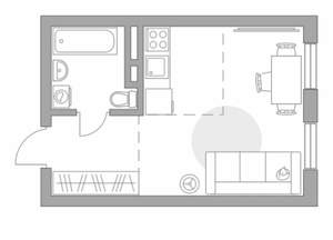 Студия квартира, строящийся дом, 23м2, 9/14 этаж