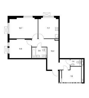 2-к квартира, вторичка, 70м2, 6/9 этаж