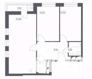 3-к квартира, вторичка, 69м2, 24/29 этаж