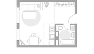 Студия квартира, строящийся дом, 26м2, 2/5 этаж