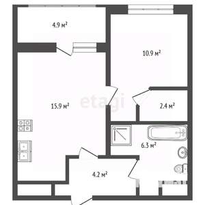 1-к квартира, вторичка, 45м2, 19/25 этаж