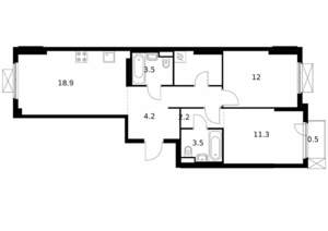 2-к квартира, вторичка, 66м2, 9/9 этаж