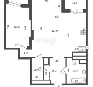 2-к квартира, вторичка, 61м2, 17/25 этаж
