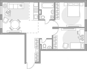 3-к квартира, вторичка, 58м2, 1/6 этаж