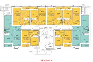 2-к квартира, строящийся дом, 52м2, 1/5 этаж