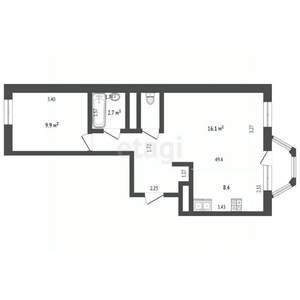 2-к квартира, вторичка, 47м2, 5/8 этаж