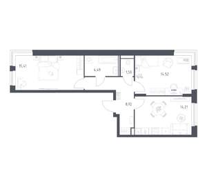 2-к квартира, вторичка, 59м2, 17/24 этаж