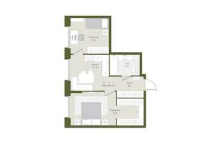 2-к квартира, вторичка, 46м2, 1/8 этаж