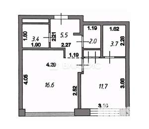 2-к квартира, вторичка, 43м2, 6/7 этаж