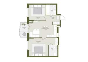 2-к квартира, вторичка, 60м2, 3/8 этаж