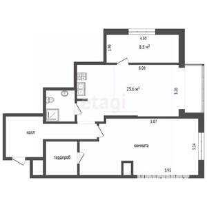 3-к квартира, вторичка, 69м2, 1/17 этаж