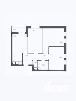 3-к квартира, вторичка, 70м2, 16/28 этаж