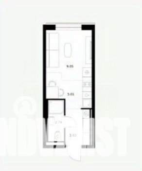 Студия квартира, вторичка, 21м2, 23/25 этаж