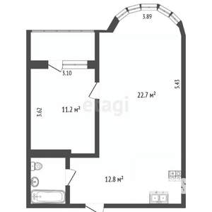 2-к квартира, вторичка, 53м2, 6/16 этаж