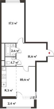 3-к квартира, вторичка, 72м2, 5/6 этаж