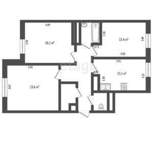 3-к квартира, вторичка, 96м2, 2/17 этаж