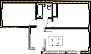 2-к квартира, вторичка, 55м2, 5/5 этаж