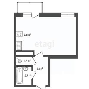 Студия квартира, вторичка, 31м2, 4/8 этаж