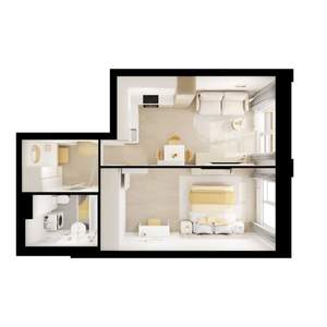 1-к квартира, вторичка, 42м2, 6/9 этаж
